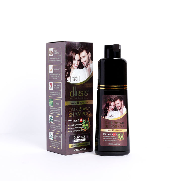 Chirs Professional Hair Color Shampoo 3 in 1 For Hair , Beard And Moustache