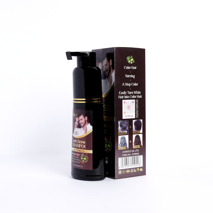 Chirs Professional Hair Color Shampoo 3 in 1 For Hair , Beard And Moustache