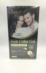 Chirs Professional Hair Color Gel For Men & Women With Argan Axtract- 500ml x 2 = 1000ml - Natural Black