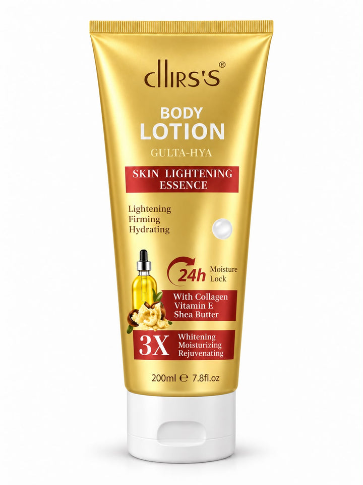 CHIRS’S Gulta-Hya Moisture Lock Body Lotion 200ml in a gold flip-cap tube