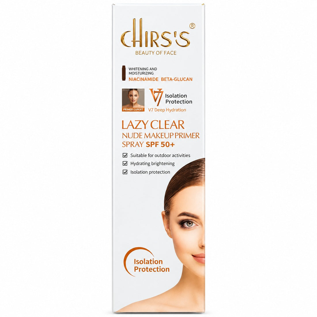CHIRS’S Lazy Clear Nude Makeup Primer Spray retail box