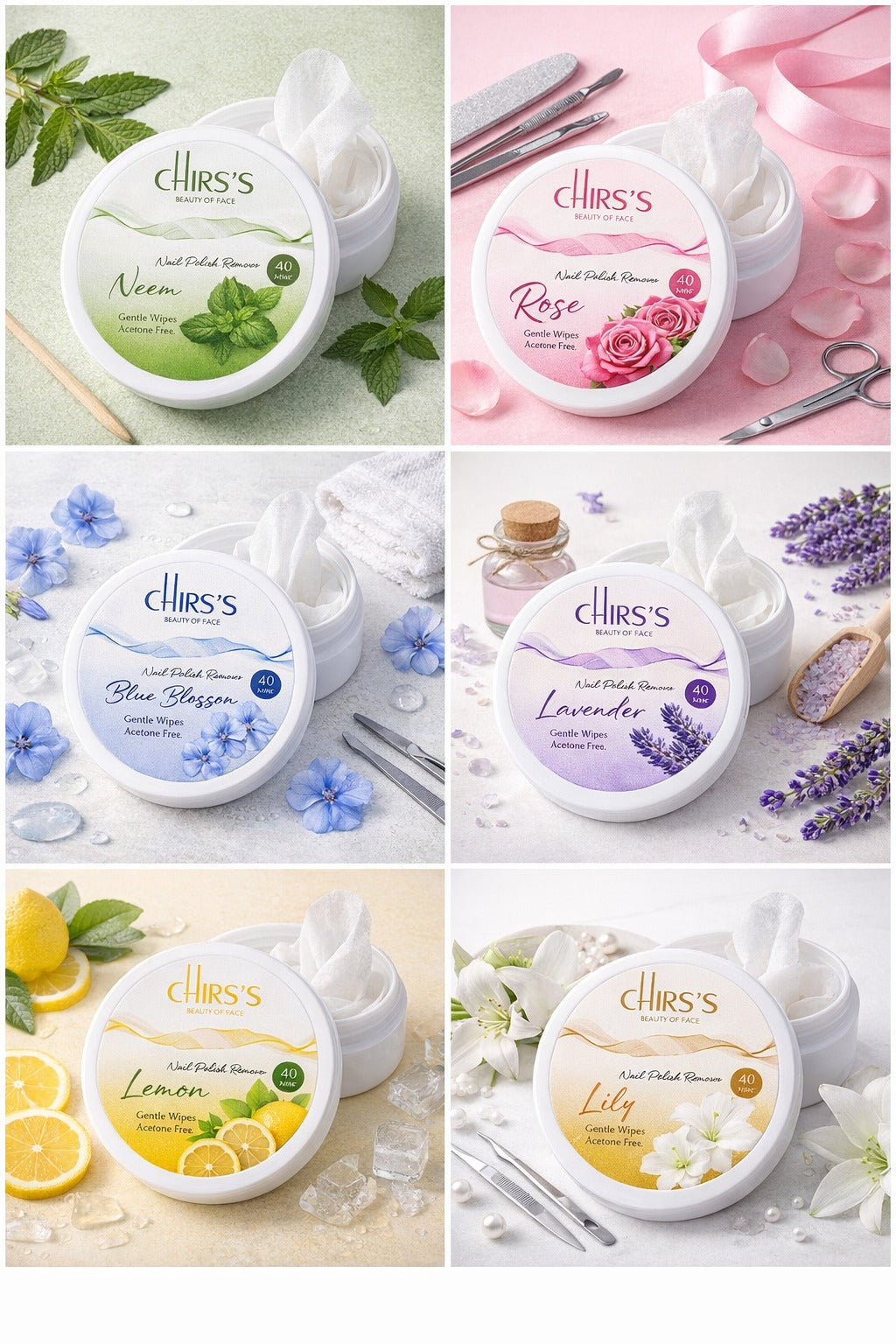 Chirs’s Nail Polish Remover Wipes - (40 Wipes)