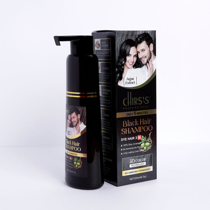 Chirs Professional Hair Color Shampoo 3 in 1 For Hair , Beard And Moustache