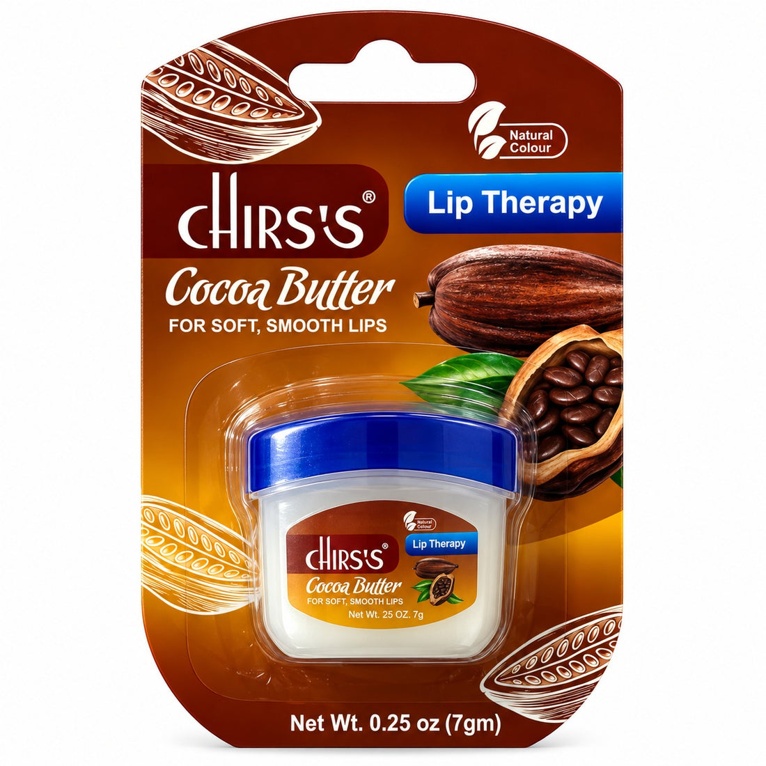 Cocoa Butter Lip Therapy 7g jar, included in the CHIRS’S three-piece lip balm bundle