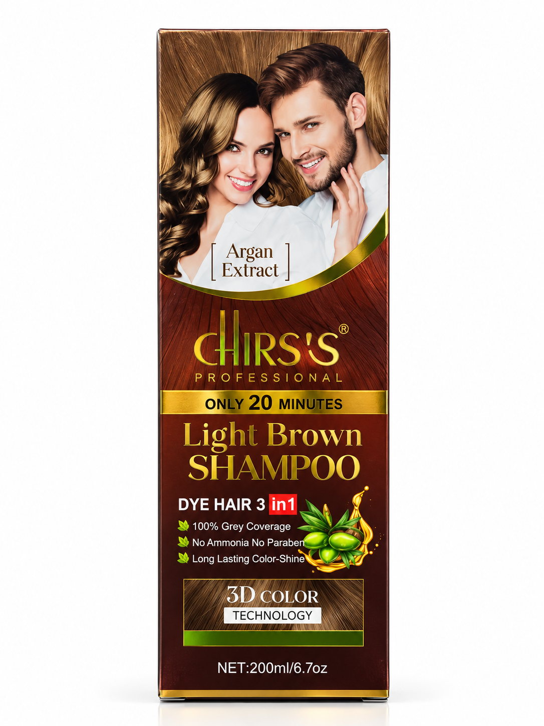 Hair Color Shampoo Light Brown - 200ml