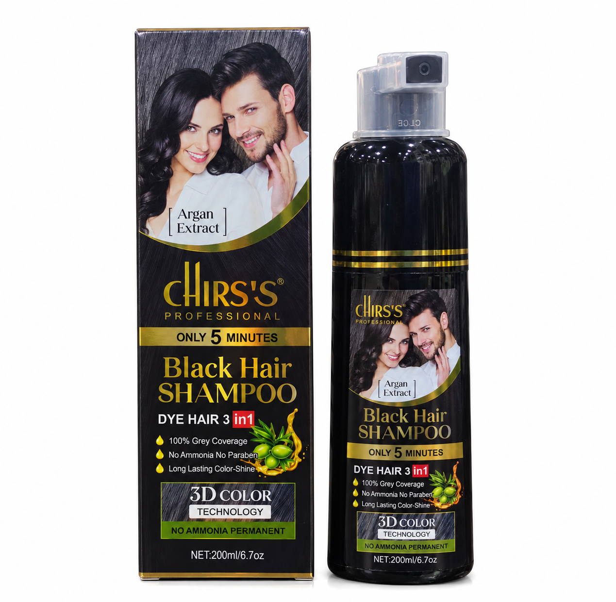 Hair Color Shampoo Natural Black - 200ml