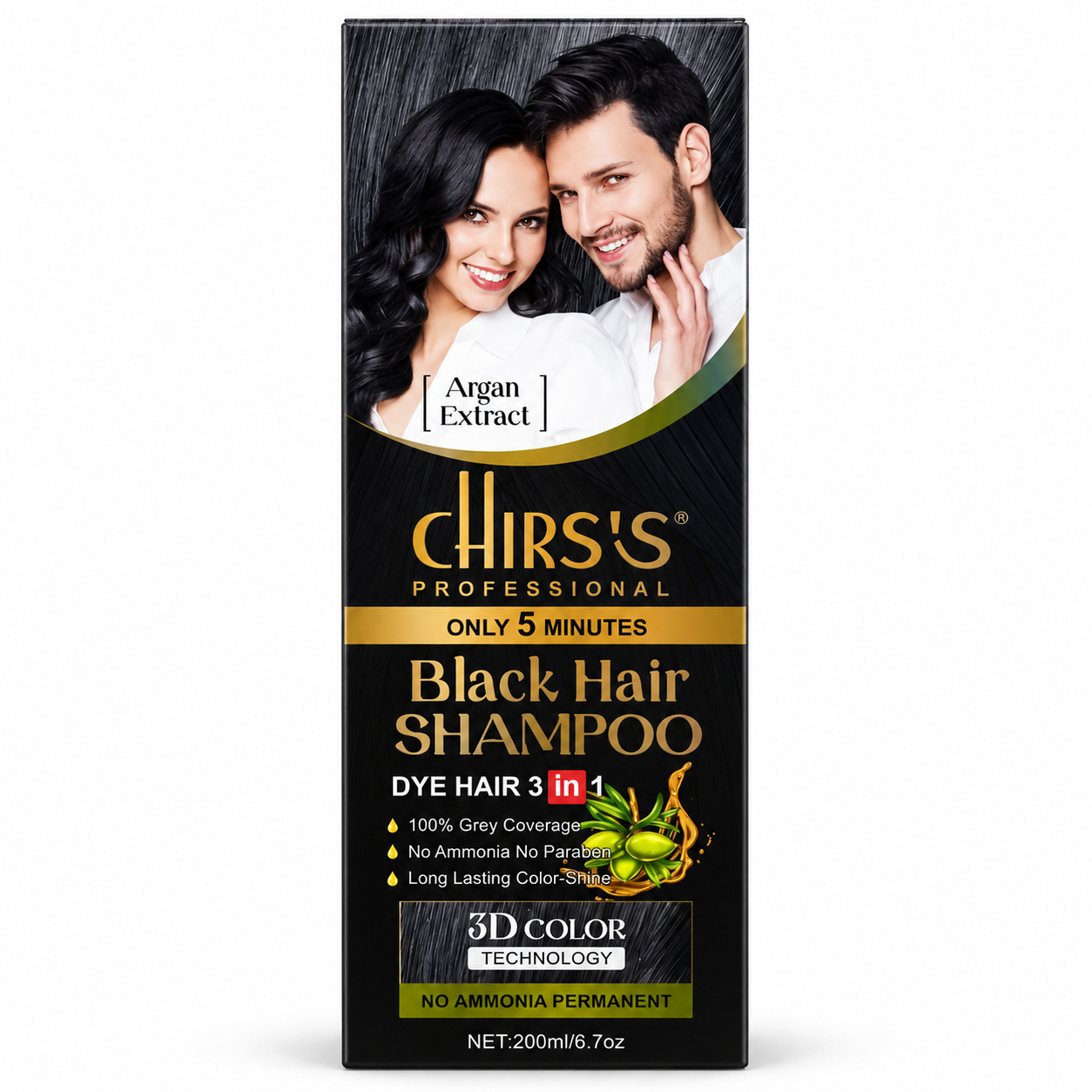 Hair Color Shampoo Natural Black - 200ml