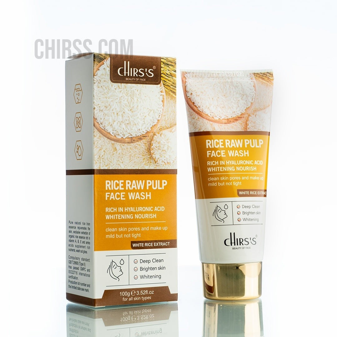 Chirs's Rice Raw Pulp Face Wash Rich In Hyaluronic Acid Whitening Nourish 100G