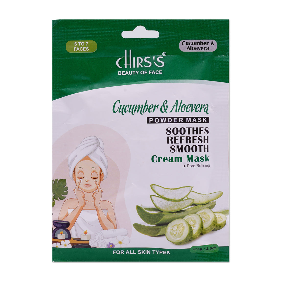 Chirs Cucumber & Aloevera Powder Mask