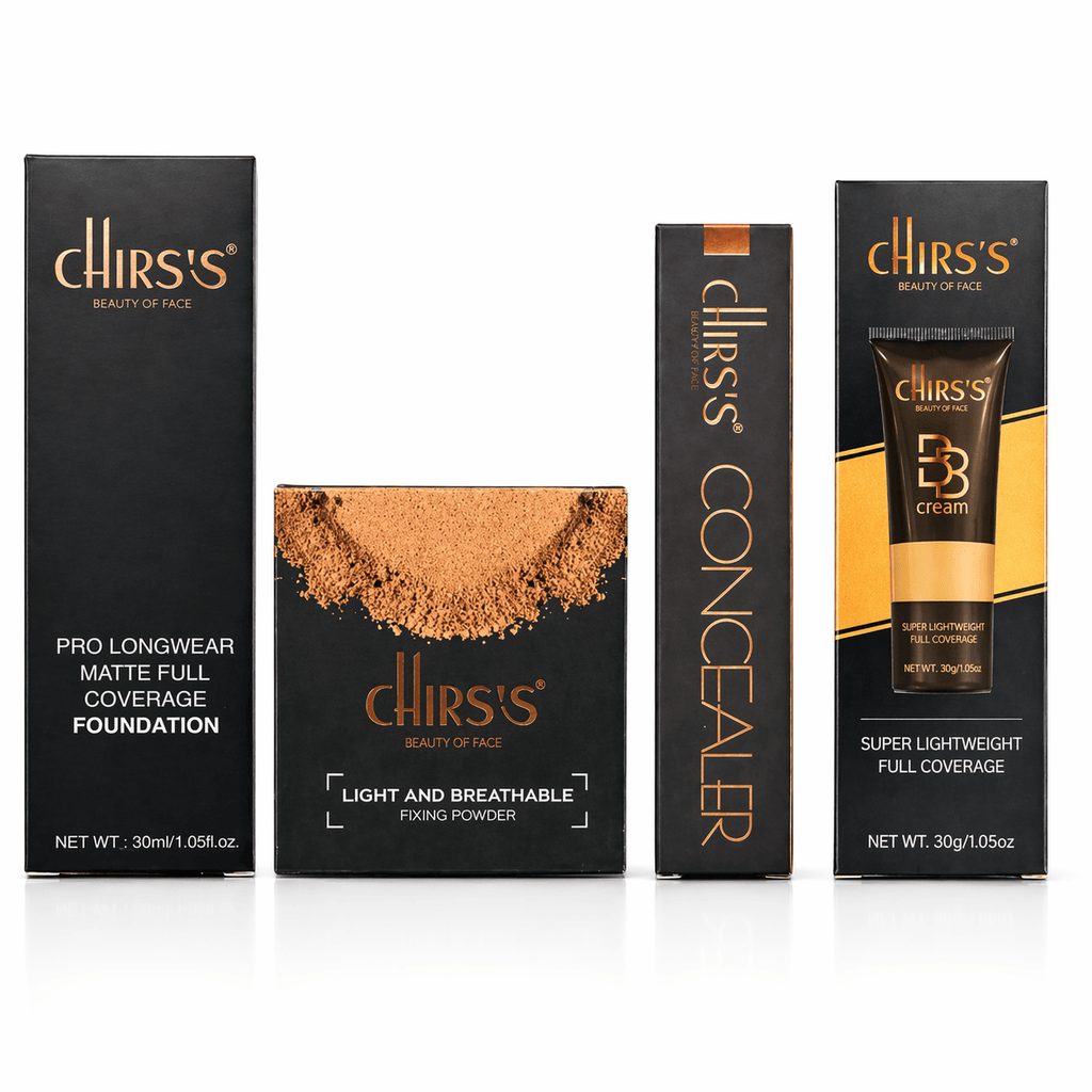 Chirs's Beauty Pack of 4 – Foundation, Concealer, BB Cream & Face Powder
