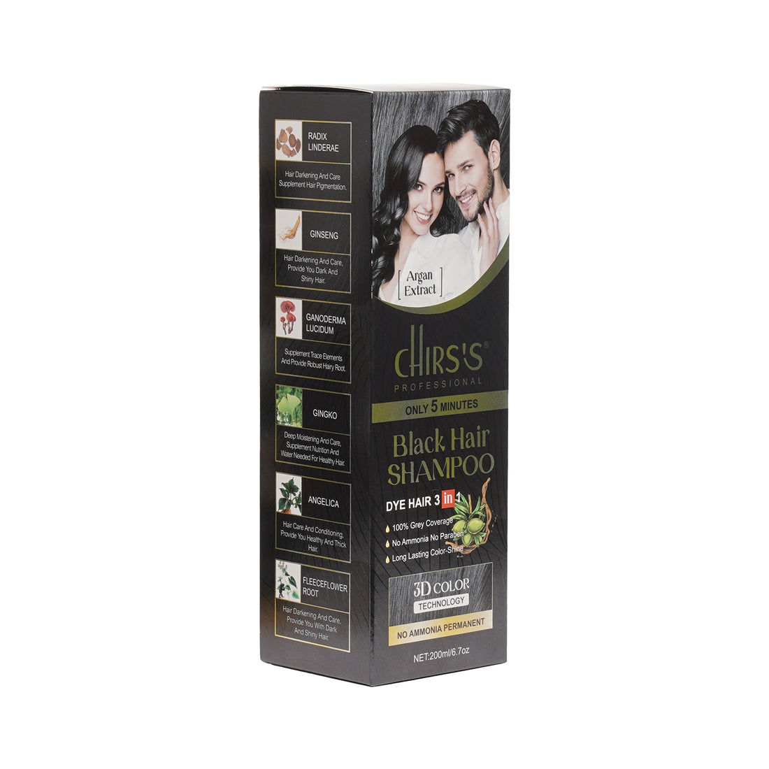 CHIRS'S BLACK HAIR SHAMPOO MEN/WOMEN 200 ML