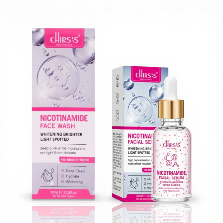 Chirs's Nicotinamide Face Wash & Facial Serum Bundle (2 Pcs)