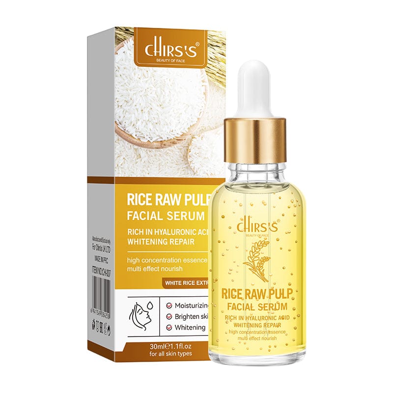 Chirs's 4PCS Rice Raw Pulp Skincare Kit – Brighten, Hydrate & Glow