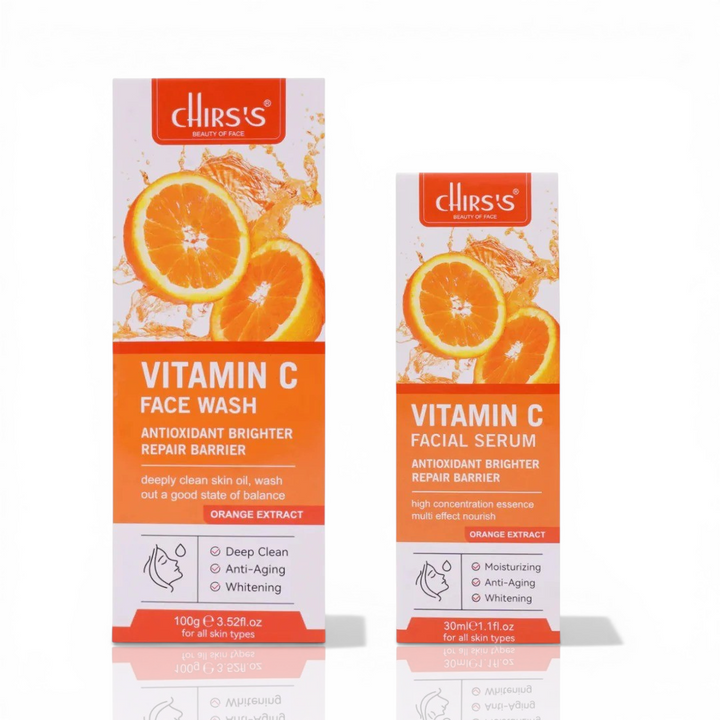 Chirs's Vitamin C Face Wash & Facial Serum Bundle Pack of 2