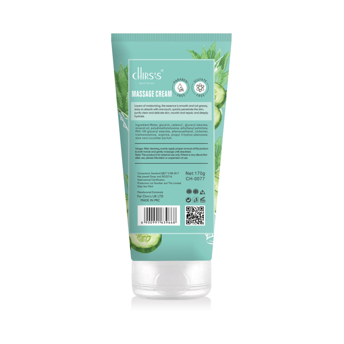 CHIRS'S MASSAGE CREAM ALOEVERA CUCUMBER 170G