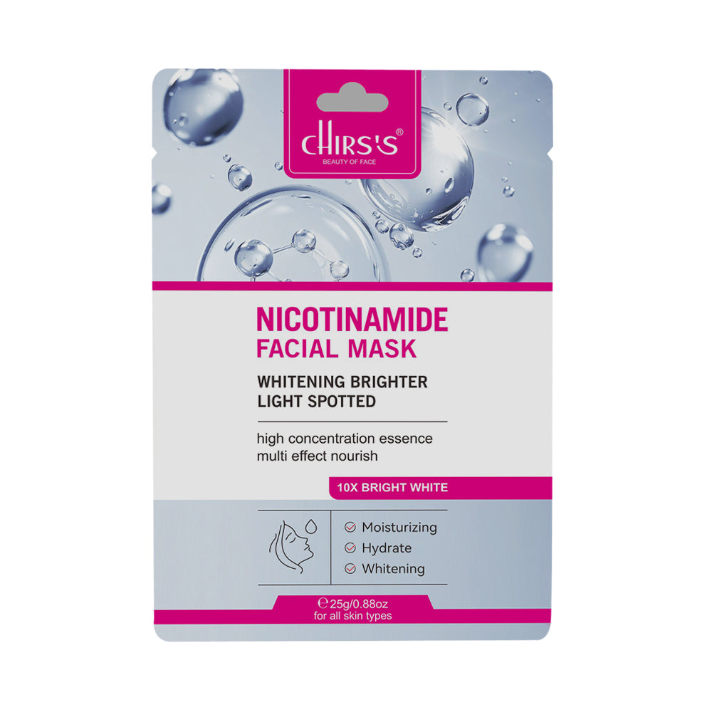 CHIRSS Nicotinamide Facial Mask | Whitening, Brightening & Spot Lightening | Hydrating & Moisturizing Sheet Mask