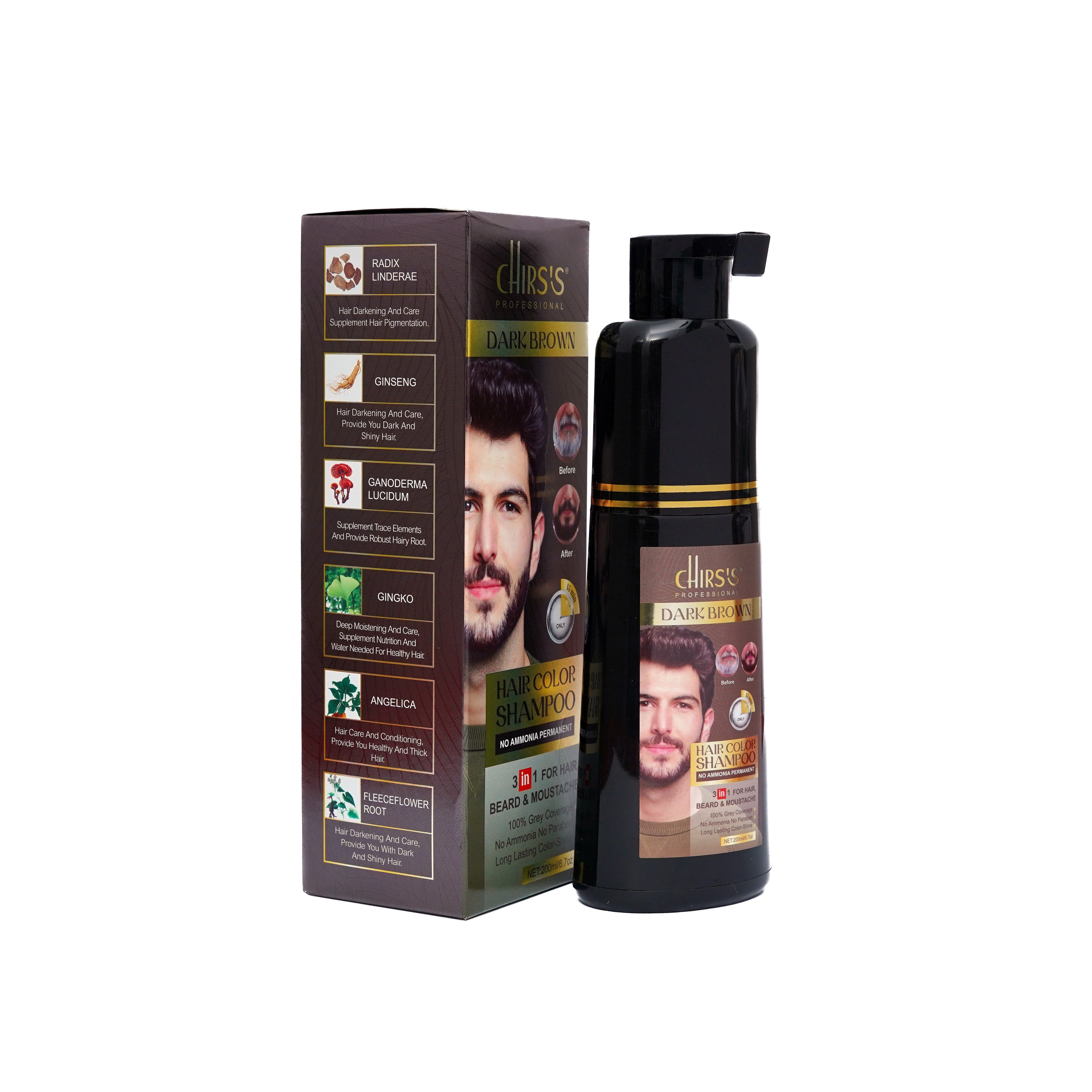 Hair Color Shampoo 200ml - Dark Brown