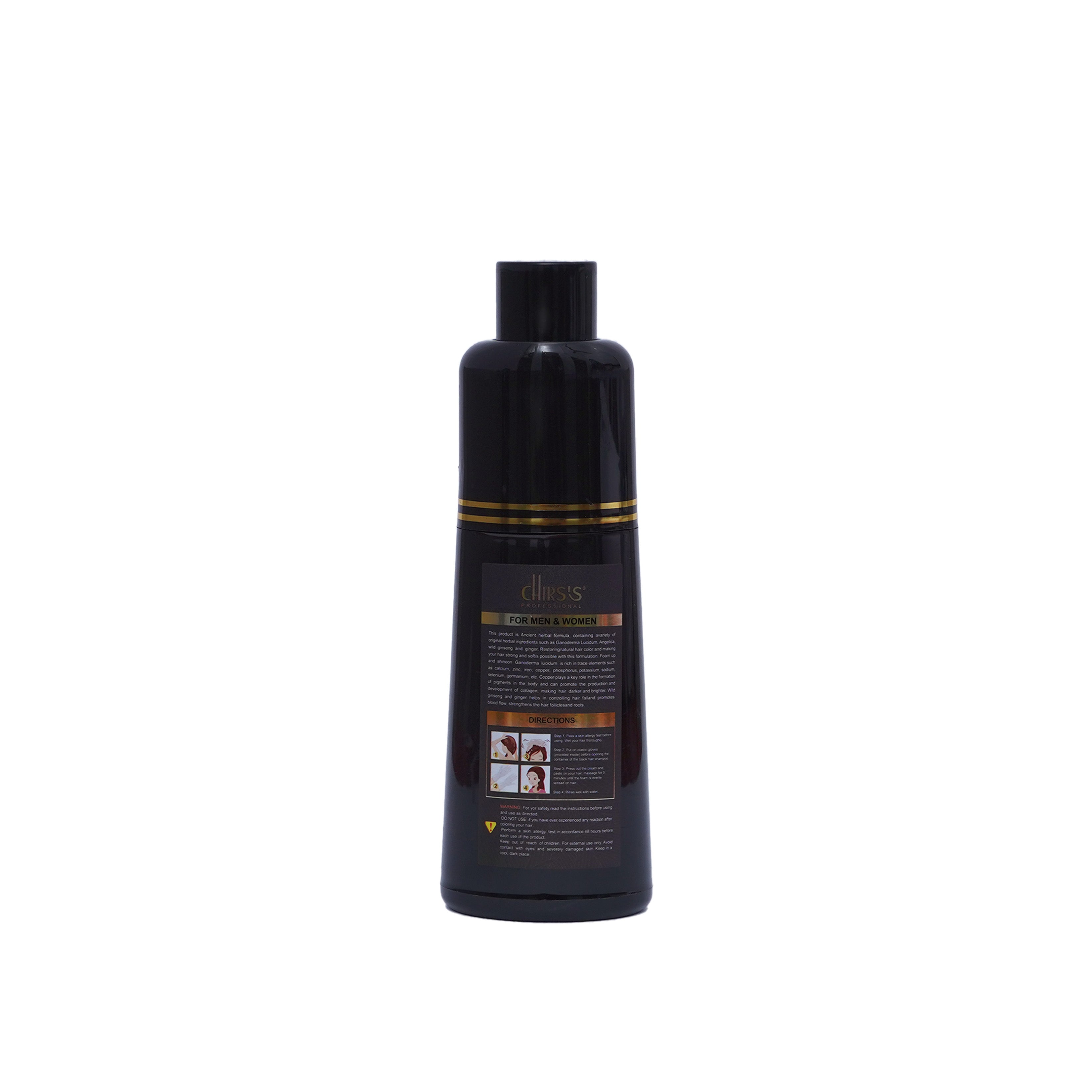 Chirs`s Professional Hair Color Shampoo With Argan Extract(Black)