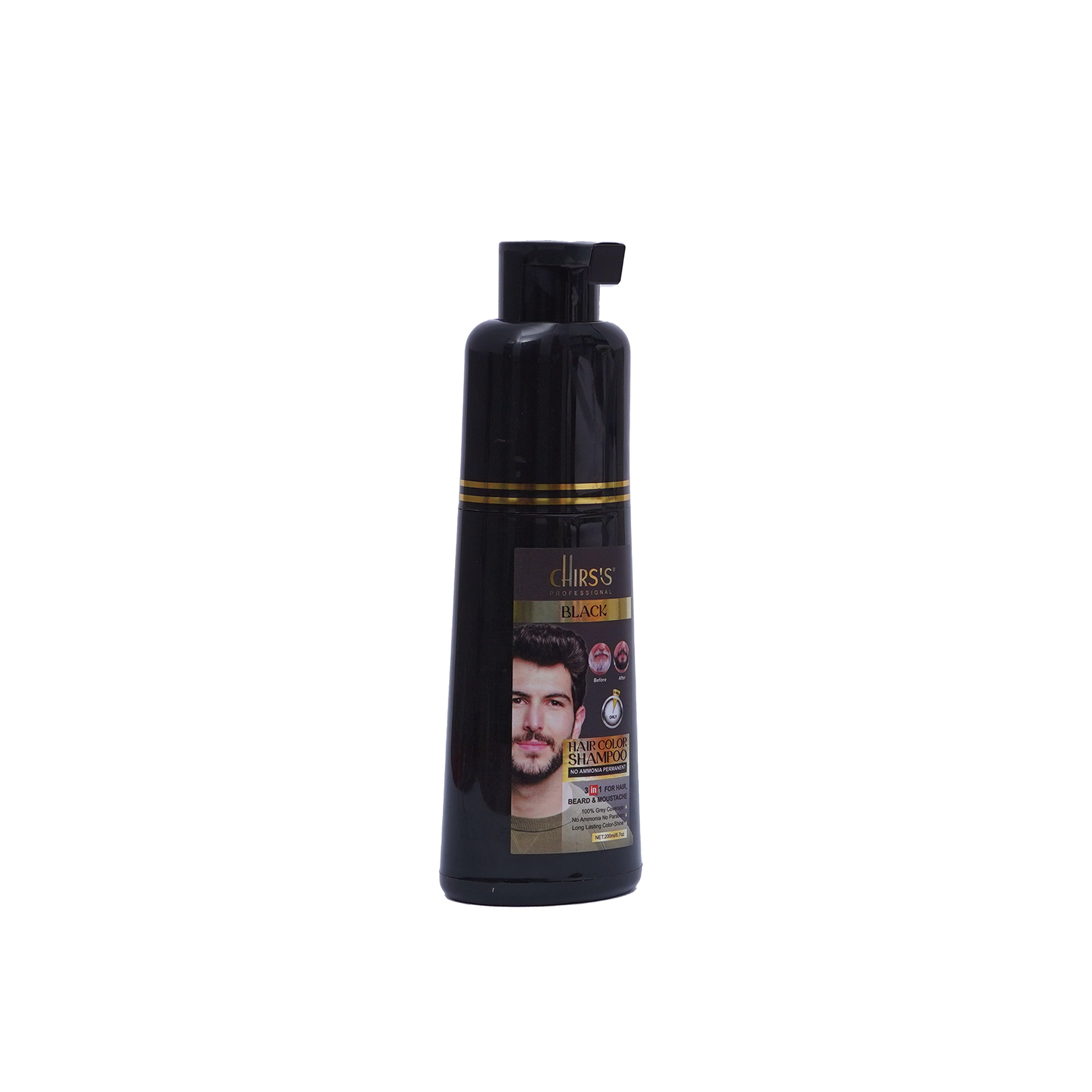 Chirs`s Professional Hair Color Shampoo With Argan Extract(Black)