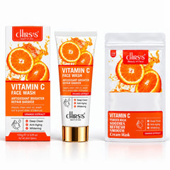CHIRS’S Vitamin C face wash 100g and Vitamin C face mask 100g with orange extract, pack of 2