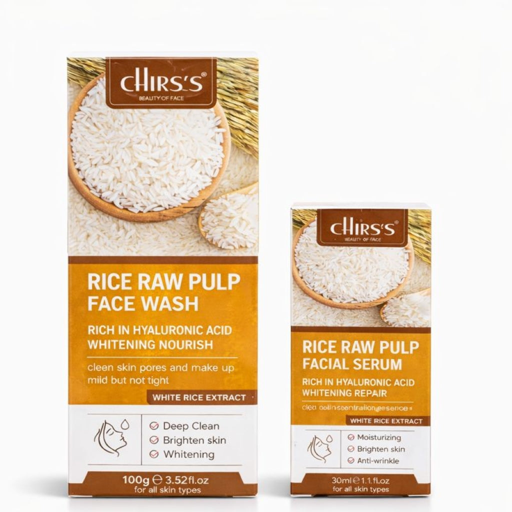 Chirs's Rice Raw Pulp Face Wash & Facial Serum Bundle