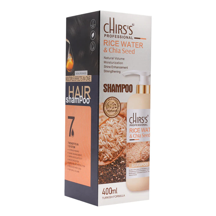 Chirs's Rice Water & Chia Seed Shampoo + Hair Serum Bundle (2 Pcs)