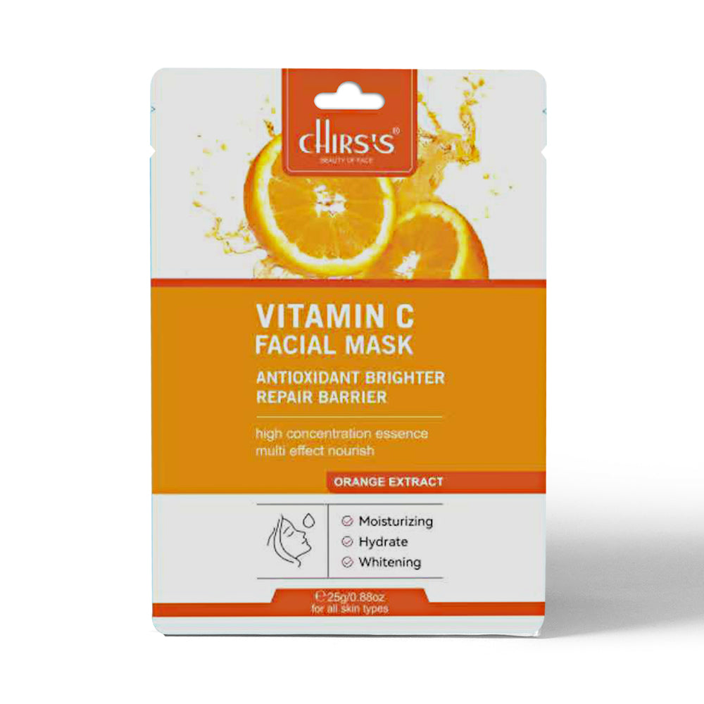 CHIRSS Vitamin C Facial Mask | Orange Extract | Antioxidant, Brightening, Hydrating & Barrier Repair