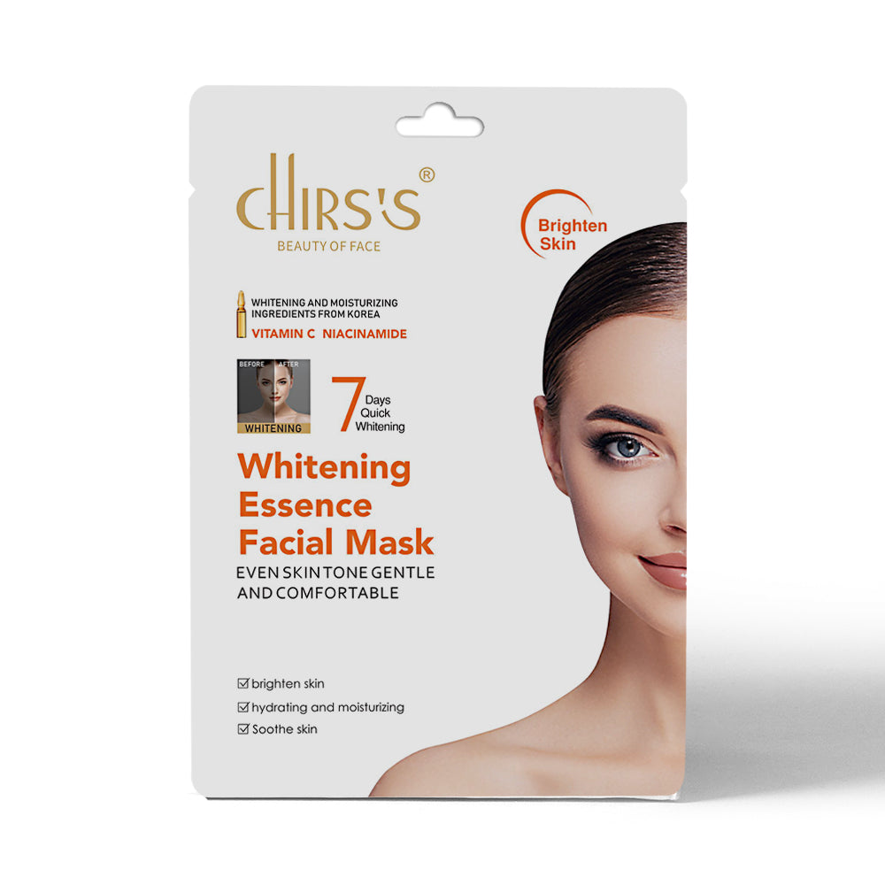 CHIRSS Whitening Essence Facial Mask | Vitamin C & Niacinamide | Brightening, Hydrating & Soothing Sheet Mask